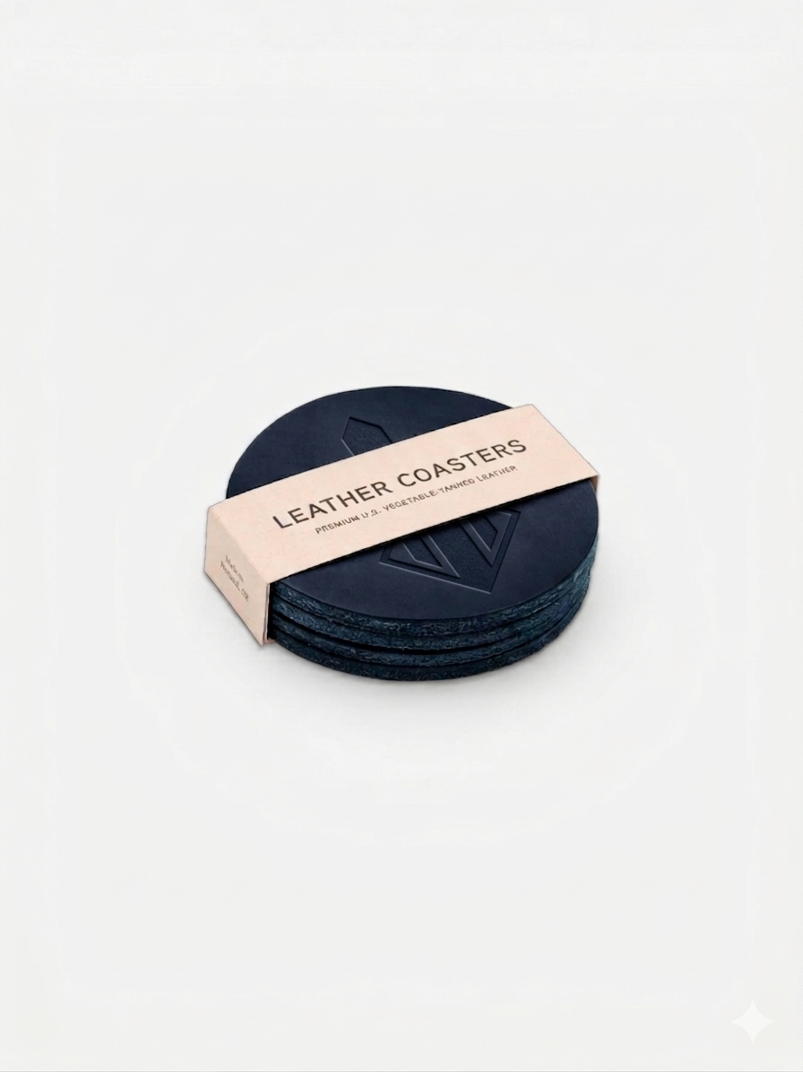 Leather Coasters — Set of 4